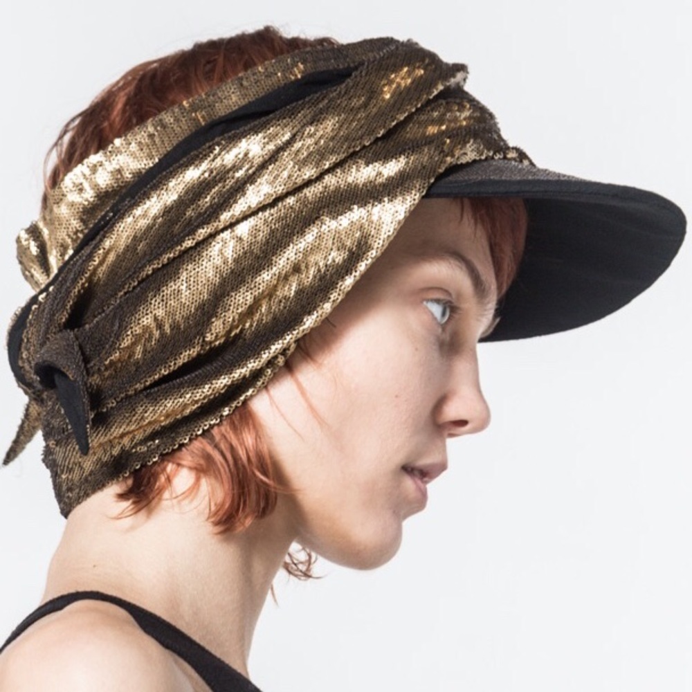Nicholas K Gold Sequined Hat NWT